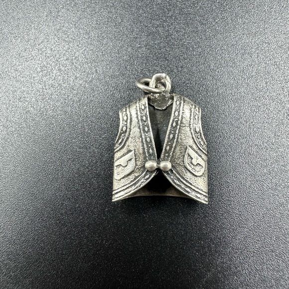 Vintage Jewelry - Vintage Sterling Silver Cowboy Cowgirl Vest Charm Southwest